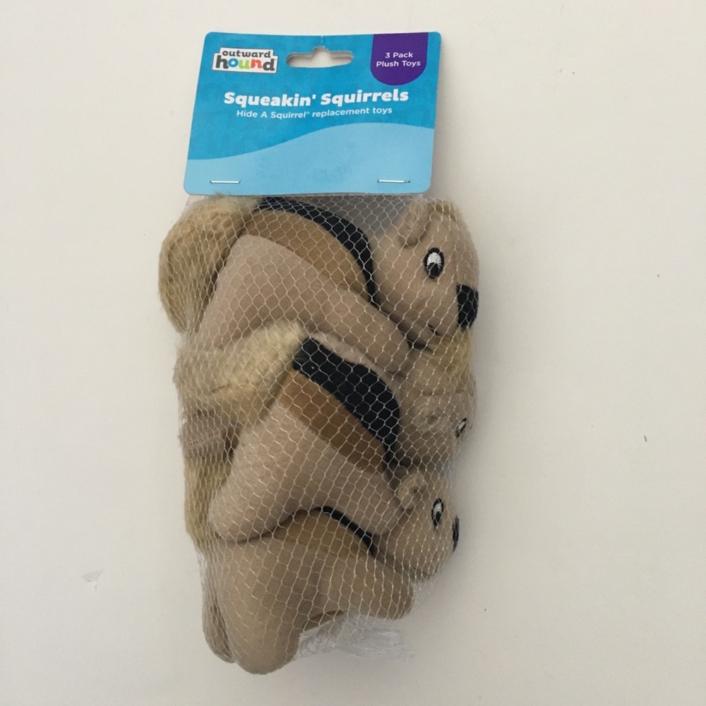 NEW Squeakin' Squirrels Plush Small Pet Toys 3 pk Replacements | Outward Hound